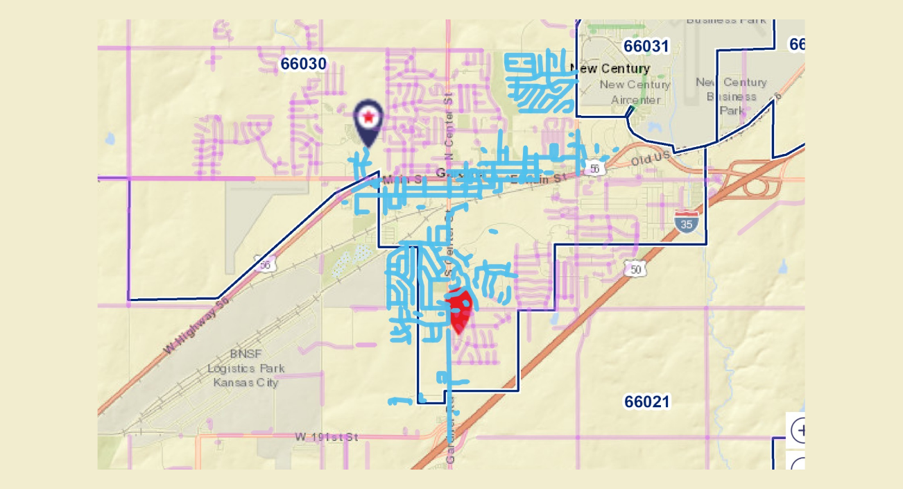 Olathe Northwest Map